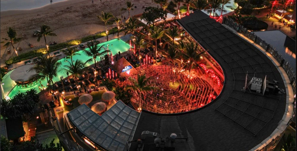 Aerial view of Bali's Iconic Potato Head Beach Club