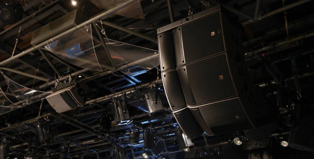 Blue Note Tokyo main installation of L-Acoustics A Series, L-Acoustics A10 Wide for front-fill and L-Acoustics X12 for out-fill