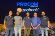 L–R: Rami Harfouch of Procom, Kenneth Kibiru and Stephan Saremba of zactrack and Procom’s Raja Harfouche and Wiam Boutine