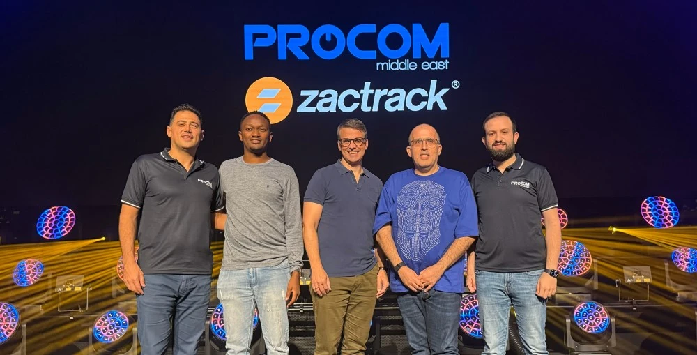 L–R: Rami Harfouch of Procom, Kenneth Kibiru and Stephan Saremba of zactrack and Procom’s Raja Harfouche and Wiam Boutine