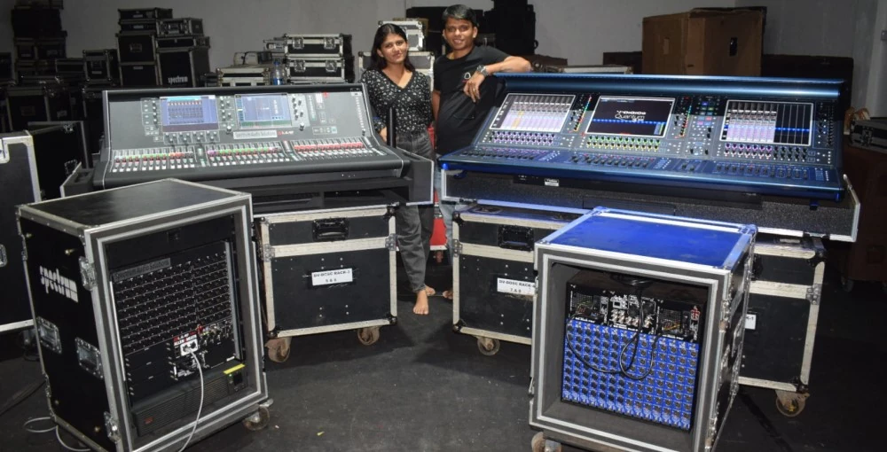 Maria Rodrigues and Renzil Rodrigues with Spectrum Audio Solutions’ latest acquisitions