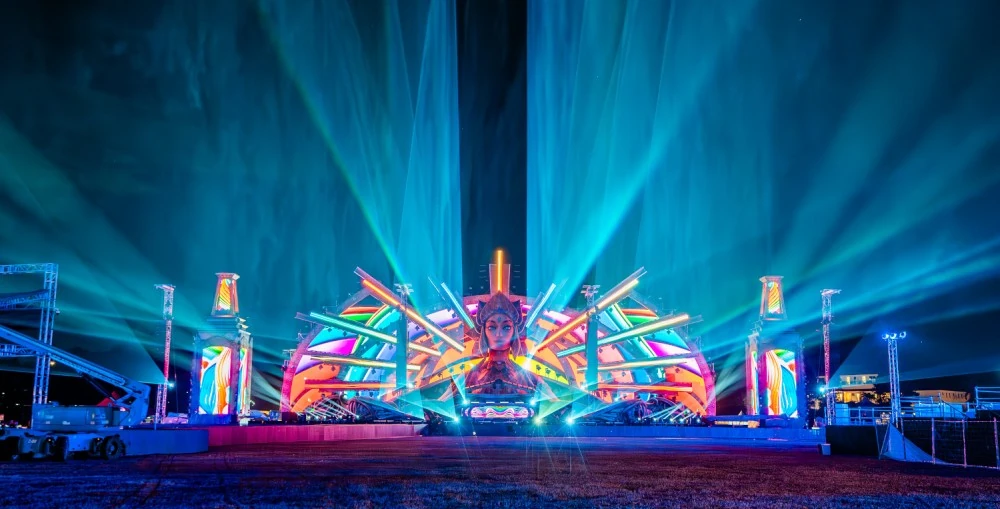 The Magnificent kineticFIELD stage at EDC Thailand the night before the event